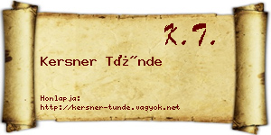 Kersner Tünde névjegykártya